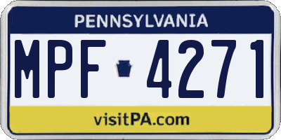 PA license plate MPF4271