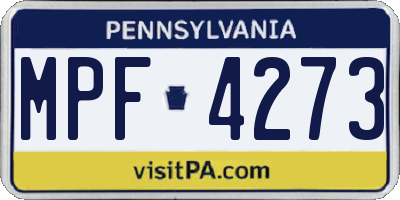 PA license plate MPF4273
