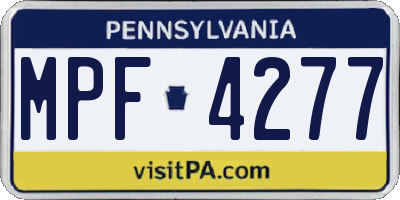 PA license plate MPF4277