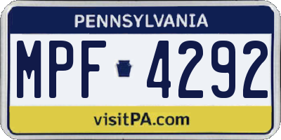 PA license plate MPF4292