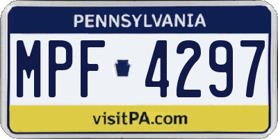 PA license plate MPF4297