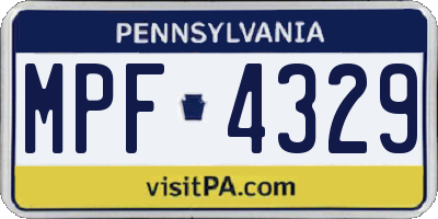 PA license plate MPF4329