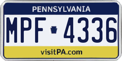 PA license plate MPF4336