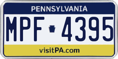 PA license plate MPF4395