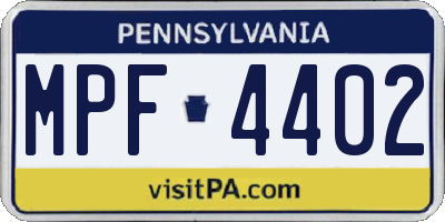 PA license plate MPF4402