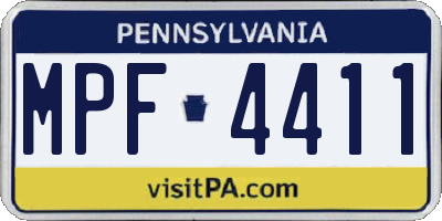 PA license plate MPF4411