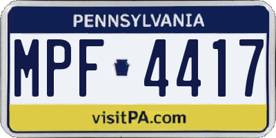 PA license plate MPF4417