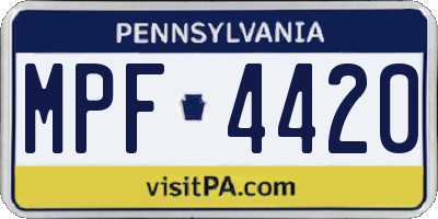 PA license plate MPF4420