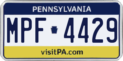 PA license plate MPF4429