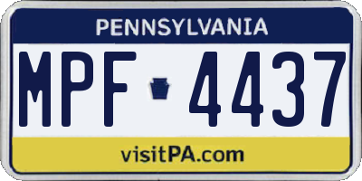 PA license plate MPF4437