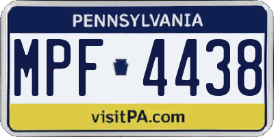PA license plate MPF4438