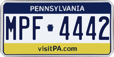 PA license plate MPF4442