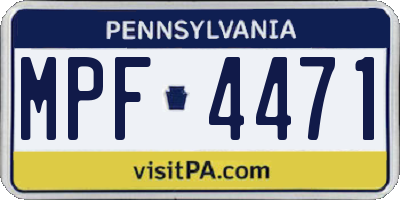 PA license plate MPF4471