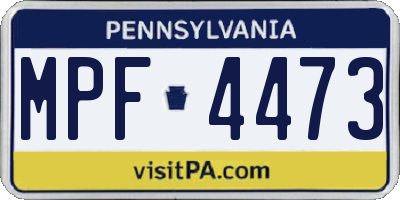 PA license plate MPF4473