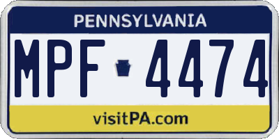 PA license plate MPF4474