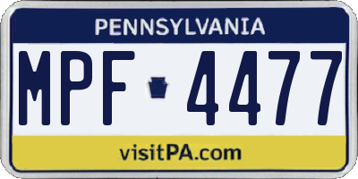 PA license plate MPF4477