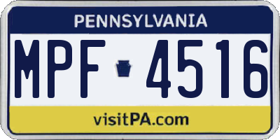 PA license plate MPF4516