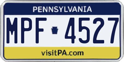 PA license plate MPF4527