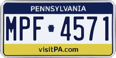 PA license plate MPF4571