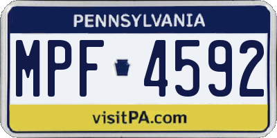 PA license plate MPF4592