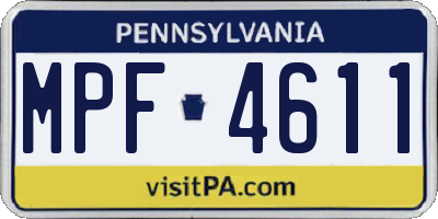 PA license plate MPF4611