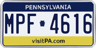 PA license plate MPF4616
