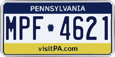 PA license plate MPF4621