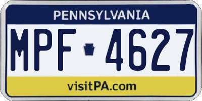 PA license plate MPF4627