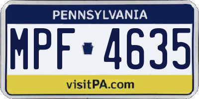 PA license plate MPF4635