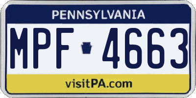 PA license plate MPF4663