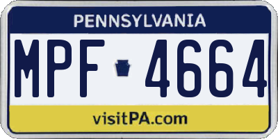 PA license plate MPF4664
