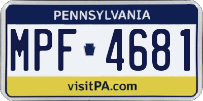PA license plate MPF4681