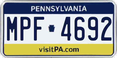 PA license plate MPF4692