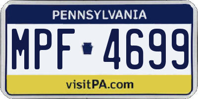 PA license plate MPF4699