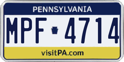 PA license plate MPF4714