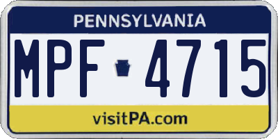 PA license plate MPF4715