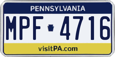 PA license plate MPF4716