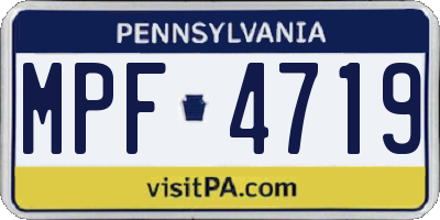PA license plate MPF4719
