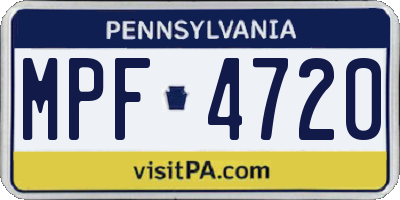 PA license plate MPF4720