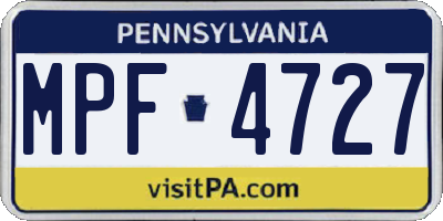 PA license plate MPF4727