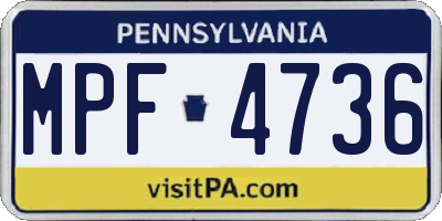 PA license plate MPF4736