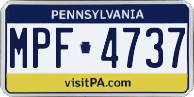 PA license plate MPF4737