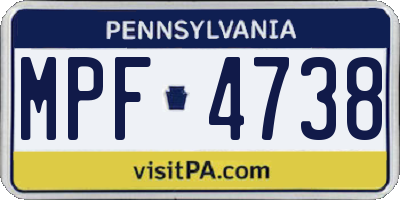 PA license plate MPF4738