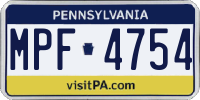 PA license plate MPF4754