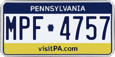 PA license plate MPF4757