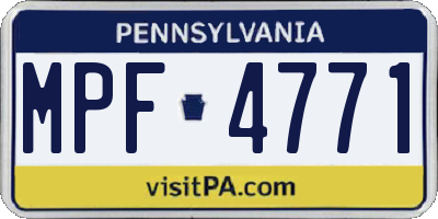 PA license plate MPF4771