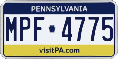 PA license plate MPF4775