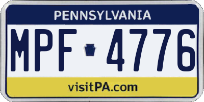 PA license plate MPF4776