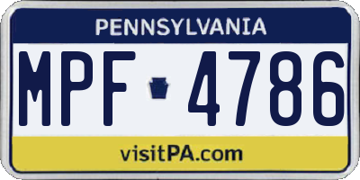 PA license plate MPF4786