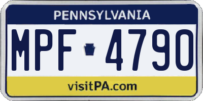 PA license plate MPF4790